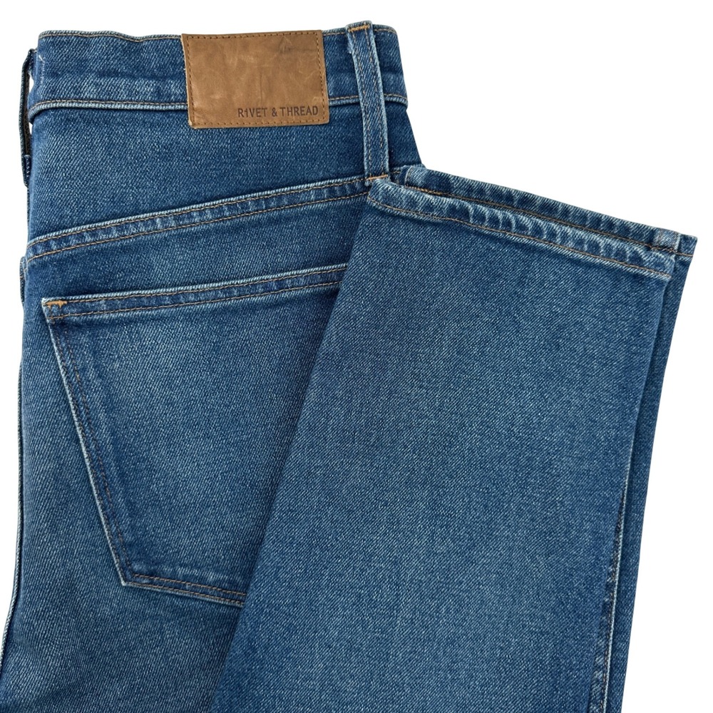 Rivet & Thread Womens Sz 30 High Rise Straight Stretch Jeans Blue Denim